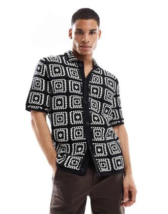 Only & Sons Camicia nera alluncinetto-Nero