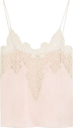 Chloé Lace-trim Silk Camisole top - Light Pink - 38 (UK10 / S)