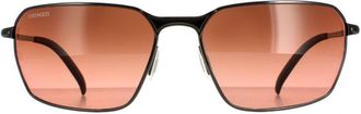 Serengeti Eyewear Rectangle Mens Shiny Dark Gunmetal Mineral Polarized Drivers Gradient Shelton - Grey - One Size