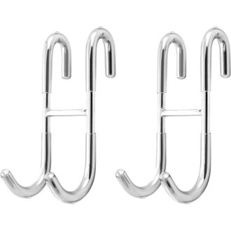 OEM Juego De 2 Ganchos De Ducha De Acero Inoxidable Sin Necesidad De Taladrar: Ganchos Para La Puerta De La Ducha Y Ganchos Para Toallas, Robustos, Autoad
