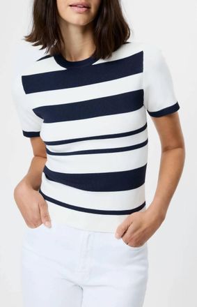French Connection Maxime Knit Striped Top In White