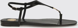 Saint Laurent Sandali infradito Cassandre in pelle di vitello con logo YSL
