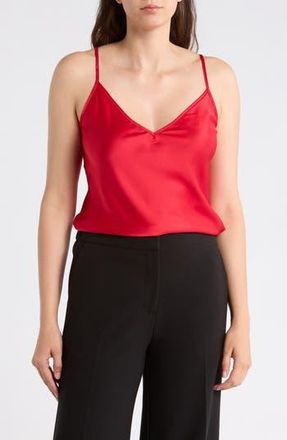 Renee C V-Neck Satin Camisole in Red at Nordstrom Rack, Size X-Large