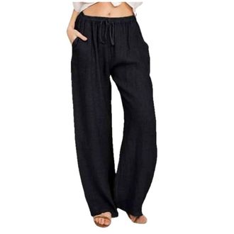 Generic Large XL Womens Legging Trousers Casual Loose Female Pants Black