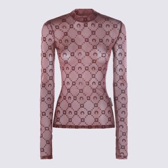 Marine Serre Burgundy Cotton Top