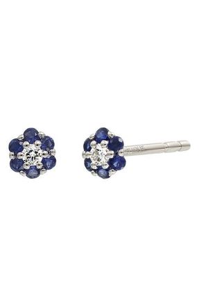 Bony Levy El Mar Gemstone & Diamond Flower Stud Earrings in 18K White Gold at Nordstrom
