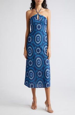 Ramy Brook Aya Halter Midi Dress in Spring Navy/Crystal Blue at Nordstrom Rack, Size 2