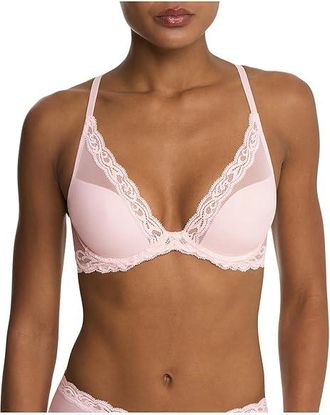 Natori Feathers Contour Plunge Bra 730023 Womens Bra Pink Sky : 32DDD, Lace/Mesh/Nylon