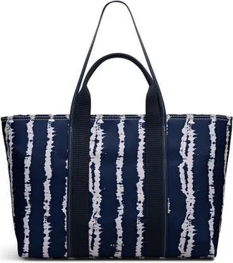 Radley London Halley Row - Tie Dye Stripe Large Ziptop Tote Bag in Naval at Nordstrom