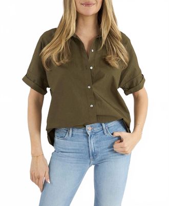 Michael Stars Otis Button Up Shirt In Topiary