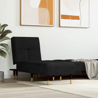 vidaXL Sof&aacute; Div&aacute;n De Terciopelo Negro Vidaxl
