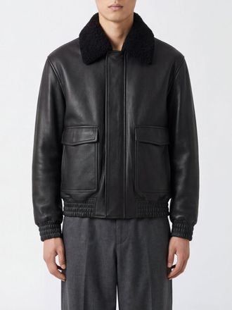 Arma Leather Jacket with Fur Collar and Elasticated Cuffs