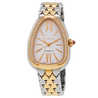 Bulgari Serpenti Seduttori Automatic Diamond White Dial Ladies Watch 104061