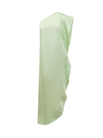 Stella McCartney Green One Shoulder Midi Dress