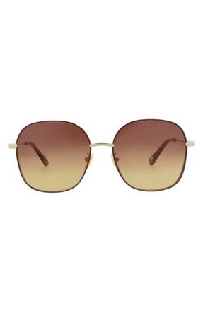 Chlo&eacute; 59mm Square Sunglasses in Gold Gold Brown at Nordstrom Rack