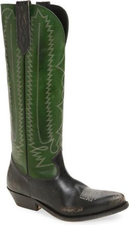 Golden Goose Wish Star High Western Boot in Green/Black at Nordstrom, Size 10Us