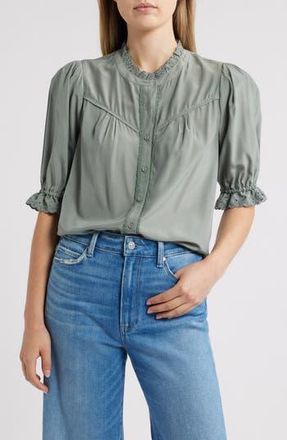 Wit & Wisdom Eyelet Accent Top in Deep Seagrass at Nordstrom Rack, Size X-Large