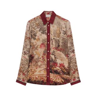 Pierre-Louis Mascia Dames, Blouses & Shirts, Beige, Maat: XS Zijde