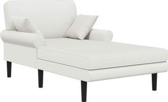 vidaXL Chaise Longue Blanco Cuero Sint&eacute;tico Vidaxl