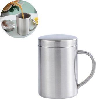 OEM Taza/vaso De Acero Inoxidable, Taza De Acero Inoxidable Para Uso Dom&eacute;stico, Doble Pared E Irrompible, Taza De Caf&eacute;/t&eacute; Isot&eacute;rmica Con Tapa Y Asa