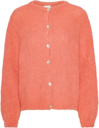 Americandreams Susan Alpaca Cardigan - Dames - Vesten - Rood - M - Wol - Truien & Vesten