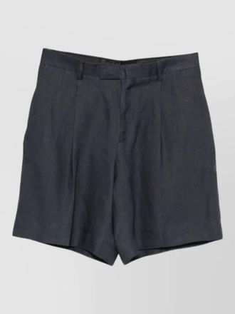 Lardini mens pleated bermuda shorts belt loops