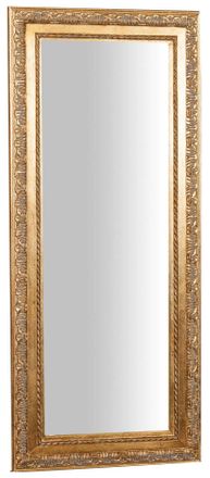 Biscottini International Biscottini - Specchio Da Parete Bagno Rettangolare Specchiera Verticale Orizzontale Con Cornice Legno Oro Shabby Specchio Lungo Da Appendere