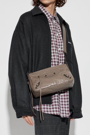 Balenciaga Shoulder Bag Le City Moto Small, Mens, Brown