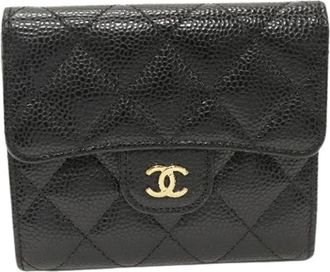 Chanel Pre-owned Vintage Portemonnee - Dames - Vintage Accessoires - Zwart - ONE Size - Leer - Vintage