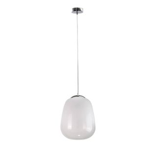 Netlighting Smoky Dome Pendant Ceiling Light White Silver 26cm 1x E27