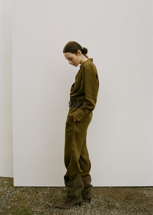 Mango Pantaloni diritti lino oliva - Donna - XXS - MANGO