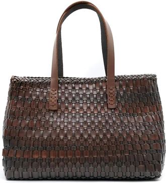 Dragon Diffusion Dark Brown Leather Tote Bag