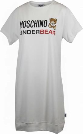 Moschino Kleedjes, Dames, Wit, L, Katoen, Teddy Underbear A1916