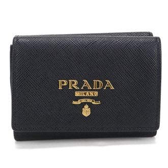 Prada Black Leather Wallet (Tri-Fold) (Pre-Owned)