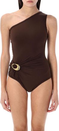Bottega Veneta Brown One-Shoulder Swimsuit