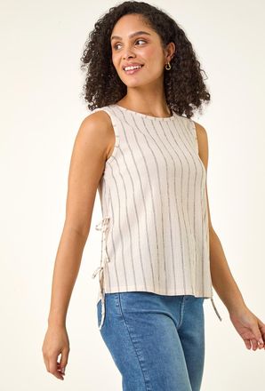 Roman Side Tie Detail Stretch Top