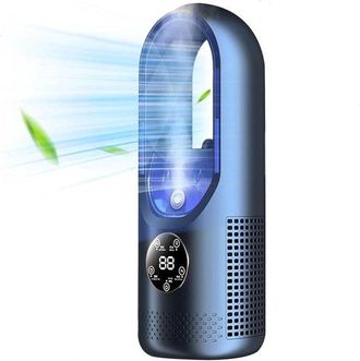 No Brand Ventilador Usb Multifuncional Sin Aspas, 6 Velocidades Con Temporizador, Ventilador De Refrigeraci&oacute;n, Ventilador De Pie Sin Aspas Con Pantalla Led, Ba