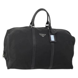 Prada Pre-owned Weekend Bags, female, Black, Size: ONE SIZE Pre-owned Vintage Nylon Boston Bag