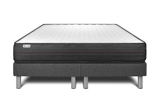 VITALIT Vitalit - Base Tapizada Gris + Colch&oacute;n Con Espuma Viscoel&aacute;stica 2x100x200