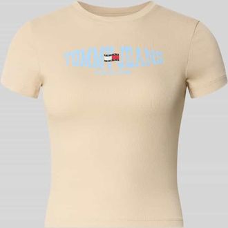 Tommy Jeans Slim Fit T-Shirt aus Baumwoll-Mix in Hellgelb, Gr&ouml;&szlig;e XL