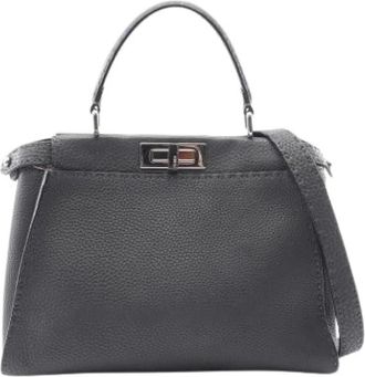 Fendi Pre-owned Vintage Handbag - Dames - Vintage Handtas - Grijs - ONE Size - Leer - Vintage