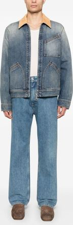 Alexander McQueen Alexander Mcqueen Mens Denim Jacket With Suede Collar - Blue Cotton - Size EU 50 (Mens)