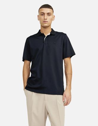 Jack & Jones Mens Jack & Jones Mens Crodney Short Sleeve Polo Shirt - Navy - Size: 44
