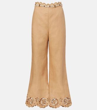 Zimmermann Awaken linen cropped flared pants