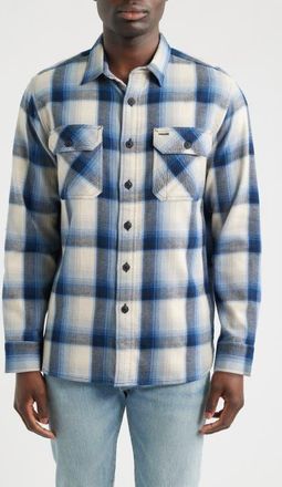 Pendleton Burnside Cotton Flannel Shirt in Blue/ecru Plaid at Nordstrom, Size Xx-Large