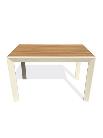 DCB Garden Tonga - Mesa De Jard&iacute;n De Aluminio Con Tablero Efecto Madera - Antracita - Dcb Garden