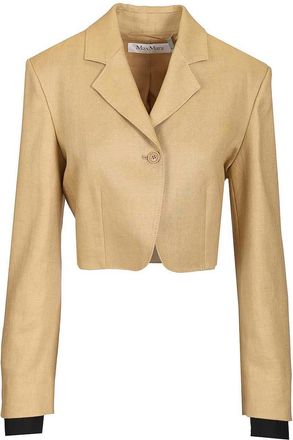 Max Mara Linen Diagonal Crop Jacket