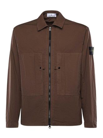Stone Island Cotton Overshirt With Logo