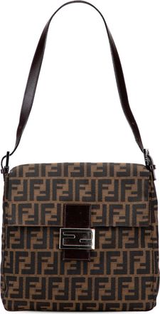 Fendi Pre-owned Womens Logo Shoulder Bag - Tan Textile - One Size