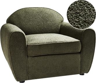 Beliani Sill&oacute;n Boucl&eacute; Verde oscuro